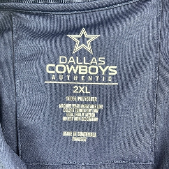 Dallas Cowboys Authentic Polo Mens 2XL Navy Blue Short Sleeve - Picture 2 of 7